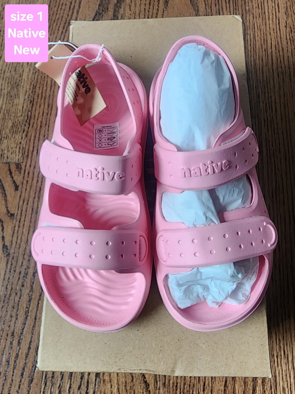 Native Kids Pink Adjustable Double-Strap Sandals